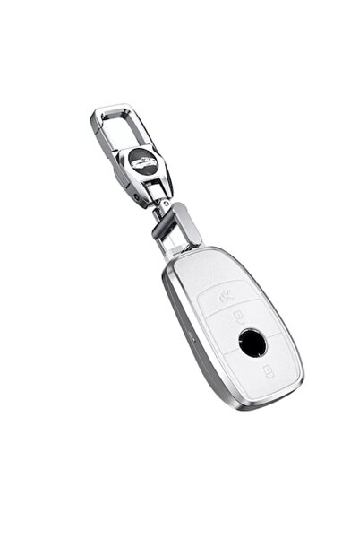 OEM Carcasă albă din aluminiu și piele pentru cheia Mercedes (Clasa E W213 20...