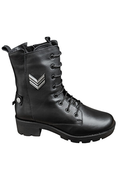 OEM Women's Leather Fur-Lined Boots - Army Black