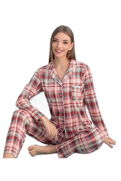 bipamuk Amaray Design Long Sleeve Women's Pajama Set Soft Textured and Stylish S/2Xl