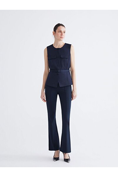 LC Waikiki Lcwaikiki Classic Crew Neck Women's Vest with Belt at the Waist