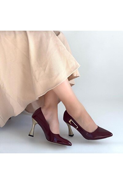 Erbilden Motya Burgundy Patent Leather Heeled Shoes