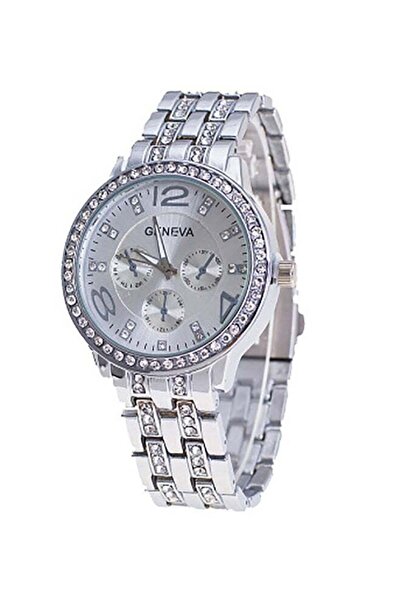 Geneva ساعة نسائية مقاومة للماء من الفولاذ المقاوم للصدأ بسوار تناظري ZLF58-2