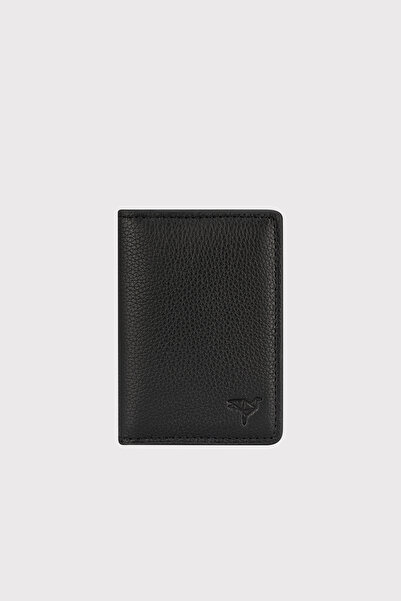 Garbalia Buenos Genuine Leather Minimal Design Black Card Holder Wallet