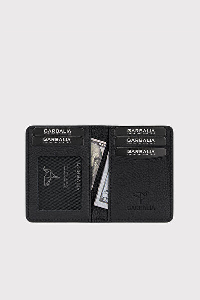 Garbalia Nahita Genuine Leather Slim Black Card Holder Wallet
