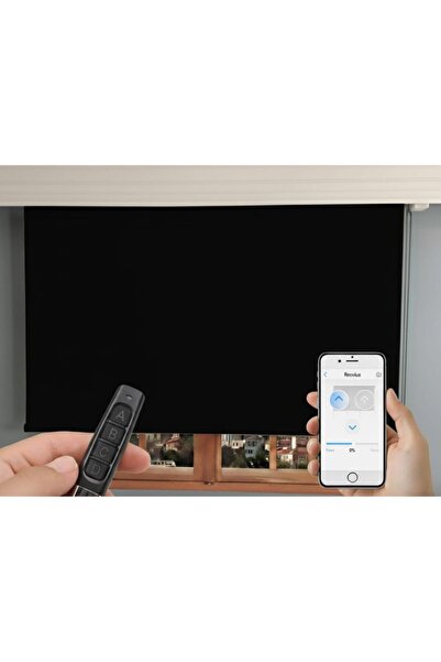 Rovline Akıllı Motorlu Stor Perde, Zaman Ayarlı, Kumandalı, Telefon Ve Sesle ...