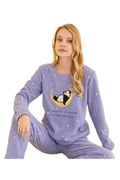 bipamuk Arlay Winter Fleece Fabric Women's Pajama Set Warm Soft and Stylish Home Comfort Full Fit S/2Xl