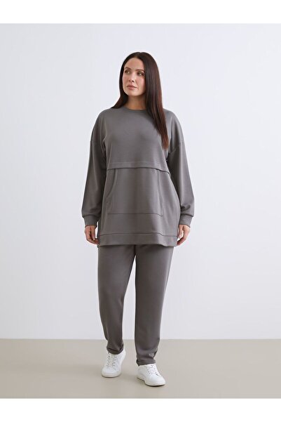 LC Waikiki Lcw Modest Plus Size Women's Sweatpants with Elastic Waist