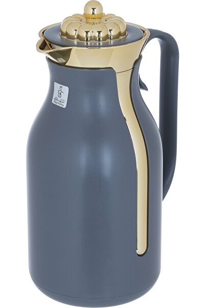 Timeless Rahal Thermos 1L - Thermal Glass Inner, Plastic Outer, Golden Gray