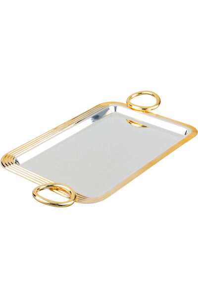 Alsaif Gallery Steel Tofry Set, 3 Pieces - Silver Gold