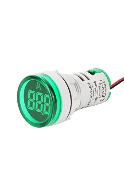 ElectroAZ Ampermetru digital de panou, 220V, diametru 22mm, verde