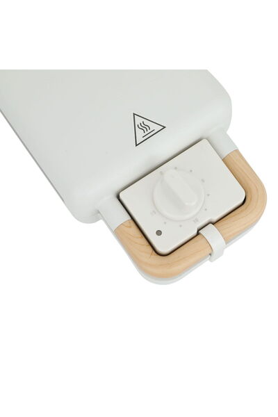 Edison BJX-S006 Sandwich And Waffle Maker, 600 Watt, 2×1 - White