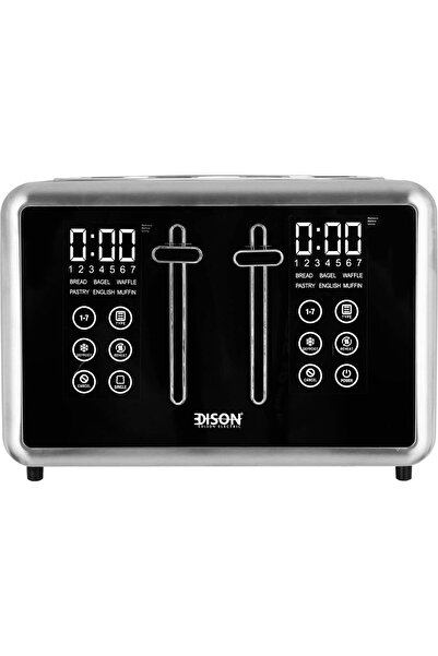 Edison TA5711B-CB Digital Electric Toaster, 4 Slices, 1440/1700 Watts - Black