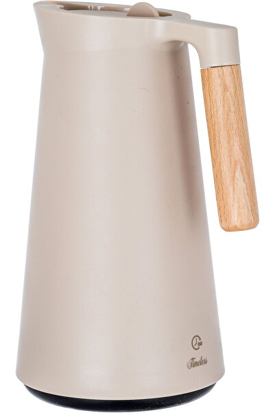 Timeless Linda Thermos, 1 Liter, Wooden Handle, Thermal Glass Inner Container, Pressure Cooker - Lig