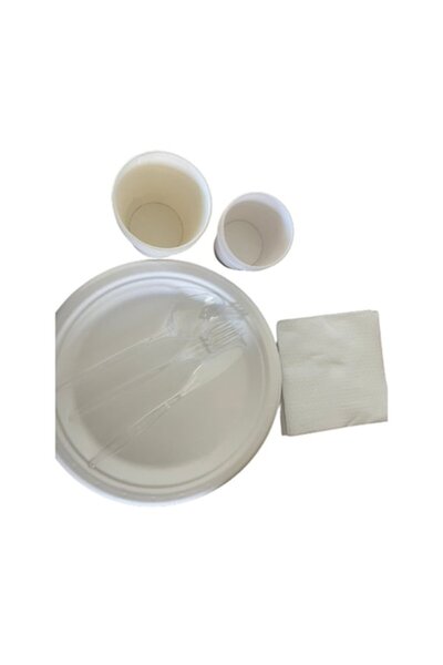 OEM Set de weekend pentru 4 persoane: farfurii, pahare de carton (200 g și 11...