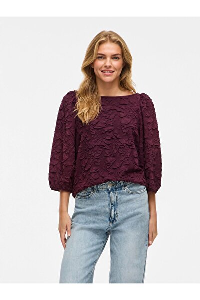 VILA Oberteil mit 3/4-Ärmeln VIDEVERA U-Boot Ausschnitt