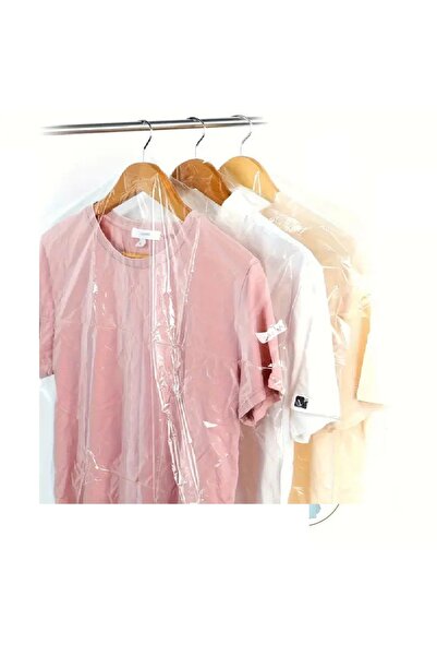 JokeyAmbalaj Wardrobe Interior Hanging Rack with Slots 60X90Cm Dry Cleaning - Transparent Storage Nylon for Inside the Wardrobe (10Pcs)