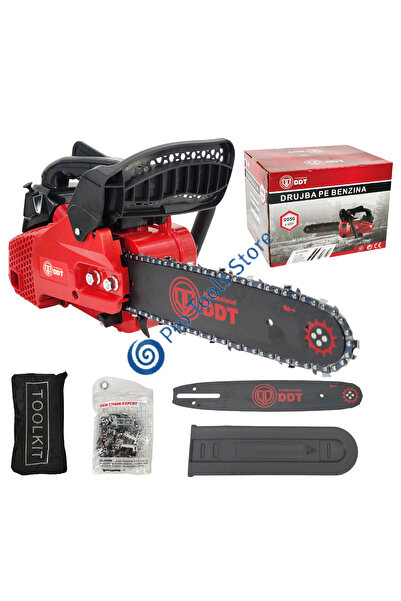 pro tools store romania Drujbă pe benzină, utilizare cu o singură mână, 2 lame + 2 lanțuri, 4,5 CP, accesorii incluse