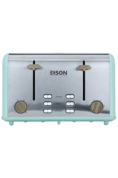 Edison TS403/GN Toaster, 1600 Watt, 4 Slices - Light Green