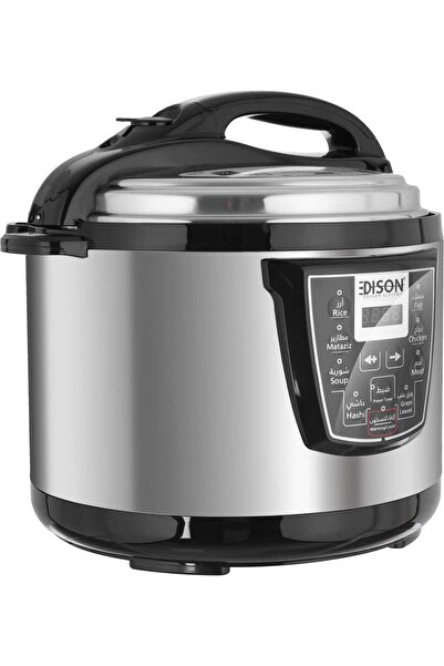 Edison Electric Pressure Pot, Tefal Inner Pot, 1600W, 10L, 8 Cooking Functions, VT-1002D - Silver Bl