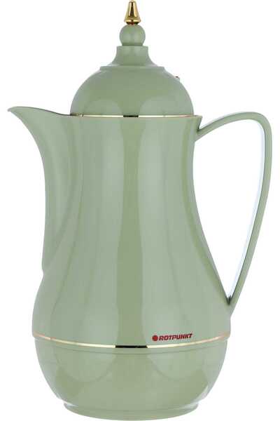 Generic ترمس روتبونت، سعة 1 لتر، وعاء داخلي زجاجي، غلاف خارجي بلاستيكي - أخضر