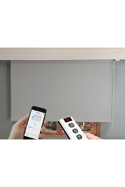 Rovline Akıllı Motorlu Stor Perde, Zaman Ayarlı, Kumandalı, Telefon Ve Sesle ...