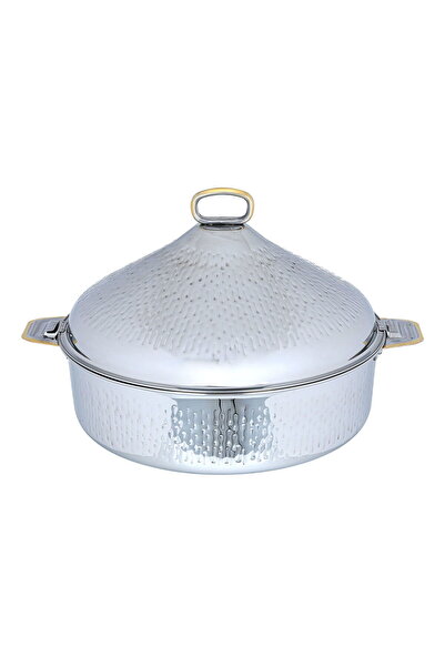 Maxima Taj Food Container, 6 Liter, 35 cm, Round - Silver