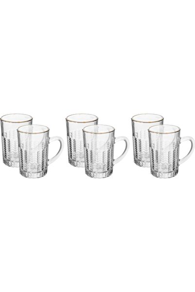 Max Glass Teapot Set, Golden Line, 6 Pieces - Clear