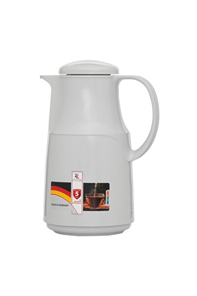 Rhine Rhinestone thermos, 1 liter, ribbed, thermal glass inner shell, plastic outer shell - light grey