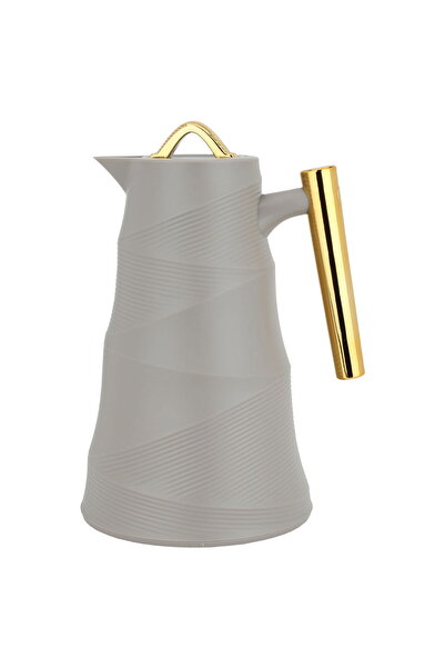 Glory Bamboo Thermos, 1 liter, glass inner container, plastic outer shell - golden grey