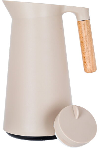 Timeless Linda Thermos, 1 Liter, Wooden Handle, Thermal Glass Inner Container, Pressure Cooker - Lig