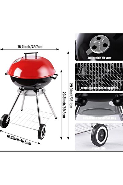 HOME AURAA شواية شواء أساسية مقاس 17 بوصة