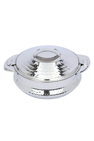 Maxima حافظة طعام فولاذية، سعة 1 لتر، منقوشة - فضي