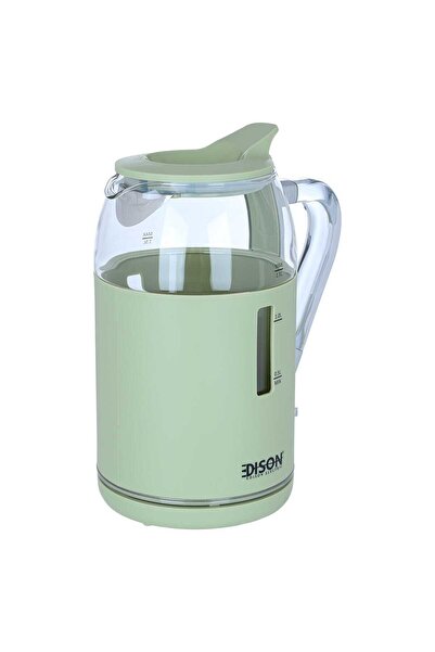 Edison Glass Electric Kettle, 2200 Watt, 1.5 Liter - Green