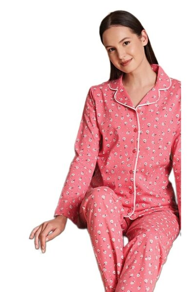 bipamuk Purella Cotton Fabric Long Sleeve Women's Pajamas Set Soft Comfortable and Stylish Home Wear S/Xl