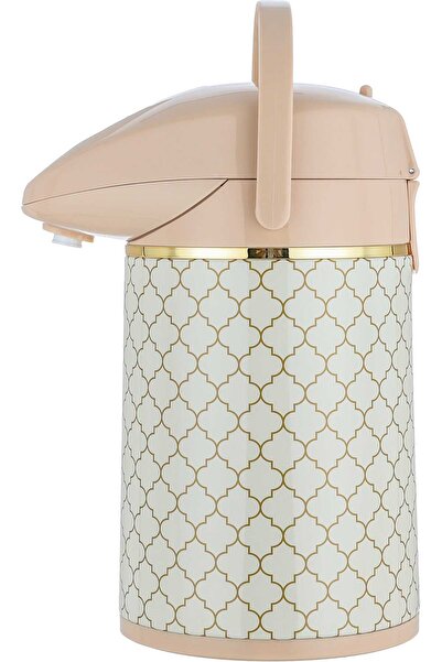 Jaguar ترمس تايملس، سعة 1.9 لتر، زجاج حراري داخلي، غلاف خارجي من الفولاذ - بيج