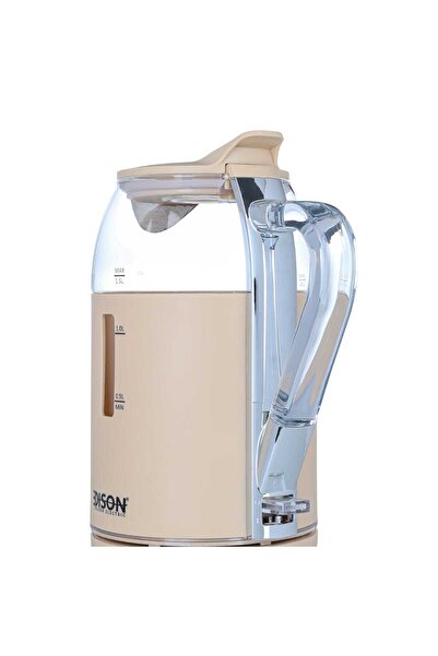 Edison Glass Electric Kettle, 2200 Watt, 1.5 Liter - Beige
