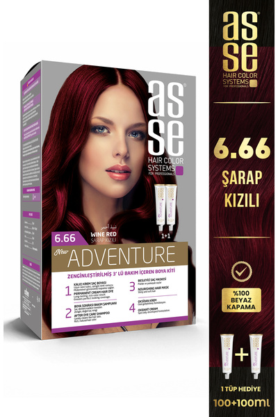 asse Adventure Set Saç Boyası No:6.66 Şarap Kızılı
