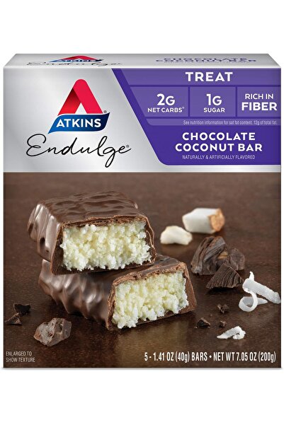 ATKN Atkins Endulge Chocolate Coconut Bars, Low Carb, Keto Friendly - 5 Pieces