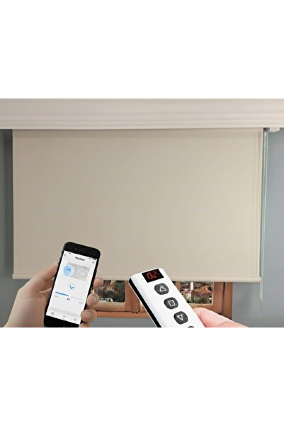 Rovline Akıllı Motorlu Stor Perde, Zaman Ayarlı, Kumandalı, Telefon Ve Sesle ...