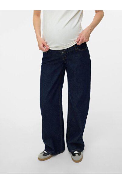 Mama Licious Umstandsjeans mit weitem Bein Weiter Beinschnitt Niedrige Taille Jeans
