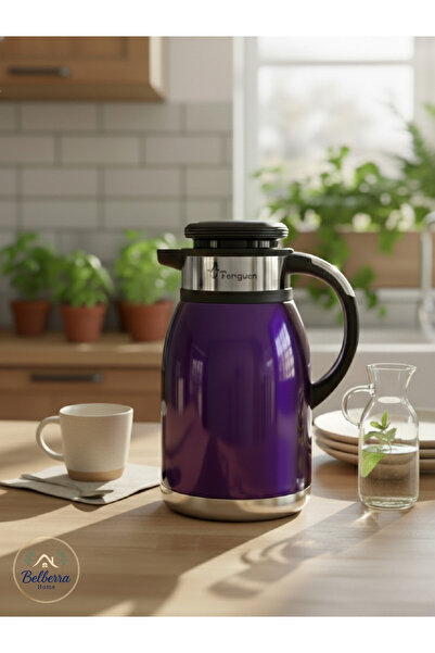 BELBERRA Penguen Parlak Mor Termos 2 Litre