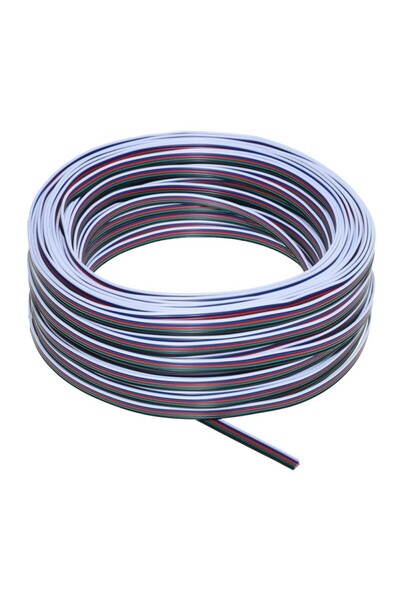 ElectroAZ Cablu de alimentare RGBW cu 5 fire, rolă de 50 m