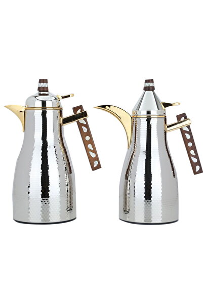 Generic طقم ترمس الفلوة من معرض السيف، قطعتان، سعة 1/1 لتر، وعاء داخلي زجاجي،...