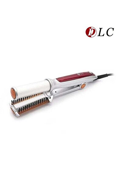DLC مكواة تصفيف الشعر الدوارة باللون الأبيض/الأحمر/البرتقالي