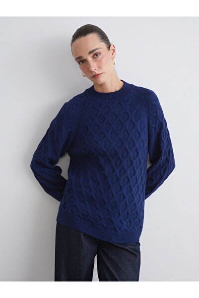 LC Waikiki Crew Neck Self-Patterned Women's Knitwear Sweater