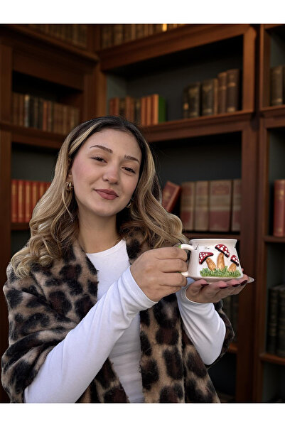 İlbay Çini Takı Embossed Mushroom Pattern Mug