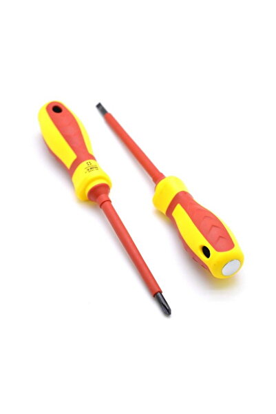 ElectroAZ Yellow Insulated Screwdriver with LED 6X125MM / Star