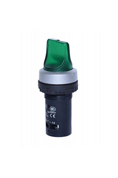 ElectroAZ Comutator cu pârghie verde de 22 mm EB2-10D