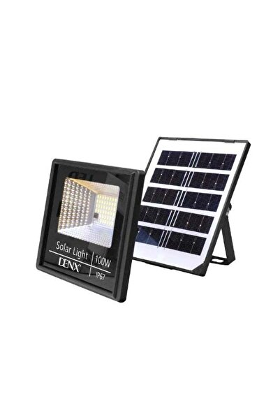 Denx 100W Solar Powered LED Flood Light with Remote Control Water and dust resistant
