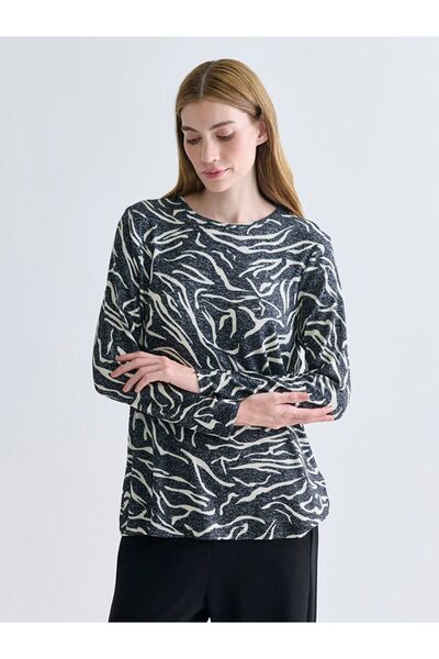 LC Waikiki Lcw Grace Crew Neck Patterned Blouse